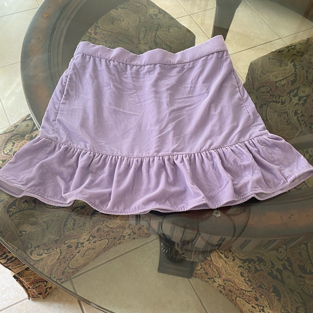 Jcrew lilac velvet mini skrit!